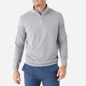 Peter Millar Men's Light Gray Half-Zip Performance Quarter Zip Sweater XXL